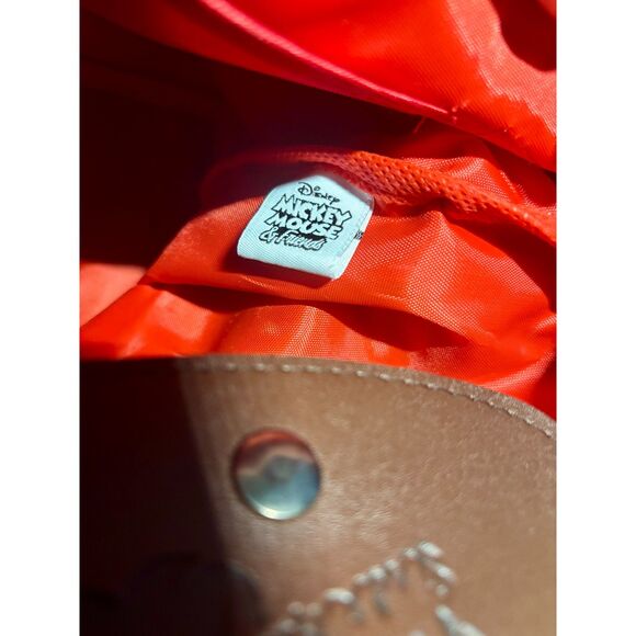 Disney Mickey Mouse Red Mini Tote Bag – Brown Faux Leather Handle – Cute Pattern - Picture 4 of 4